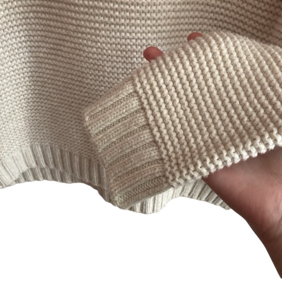 Marine Layer Remi Warm Red Multi Stripe Cotton Merino Wool Mock Neck Sweater - Picture 7 of 11